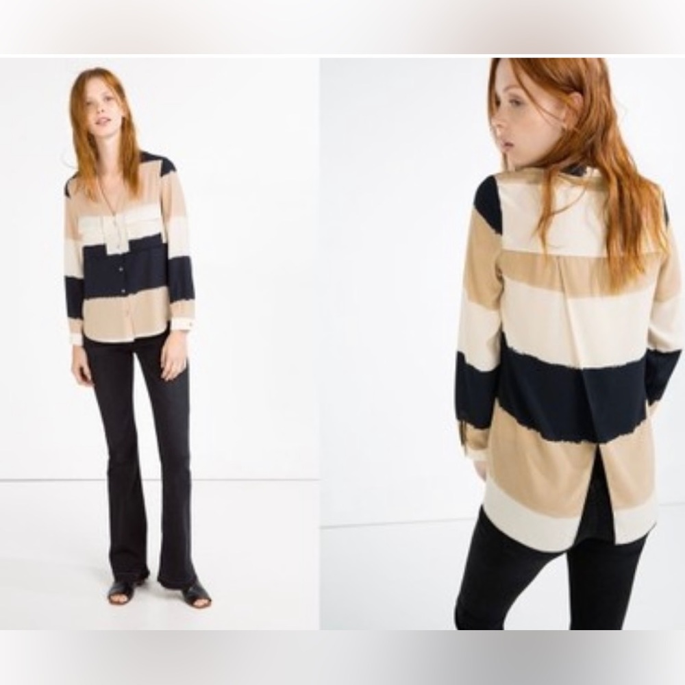 Zara Basic Collection Open Back Blouse - image 1